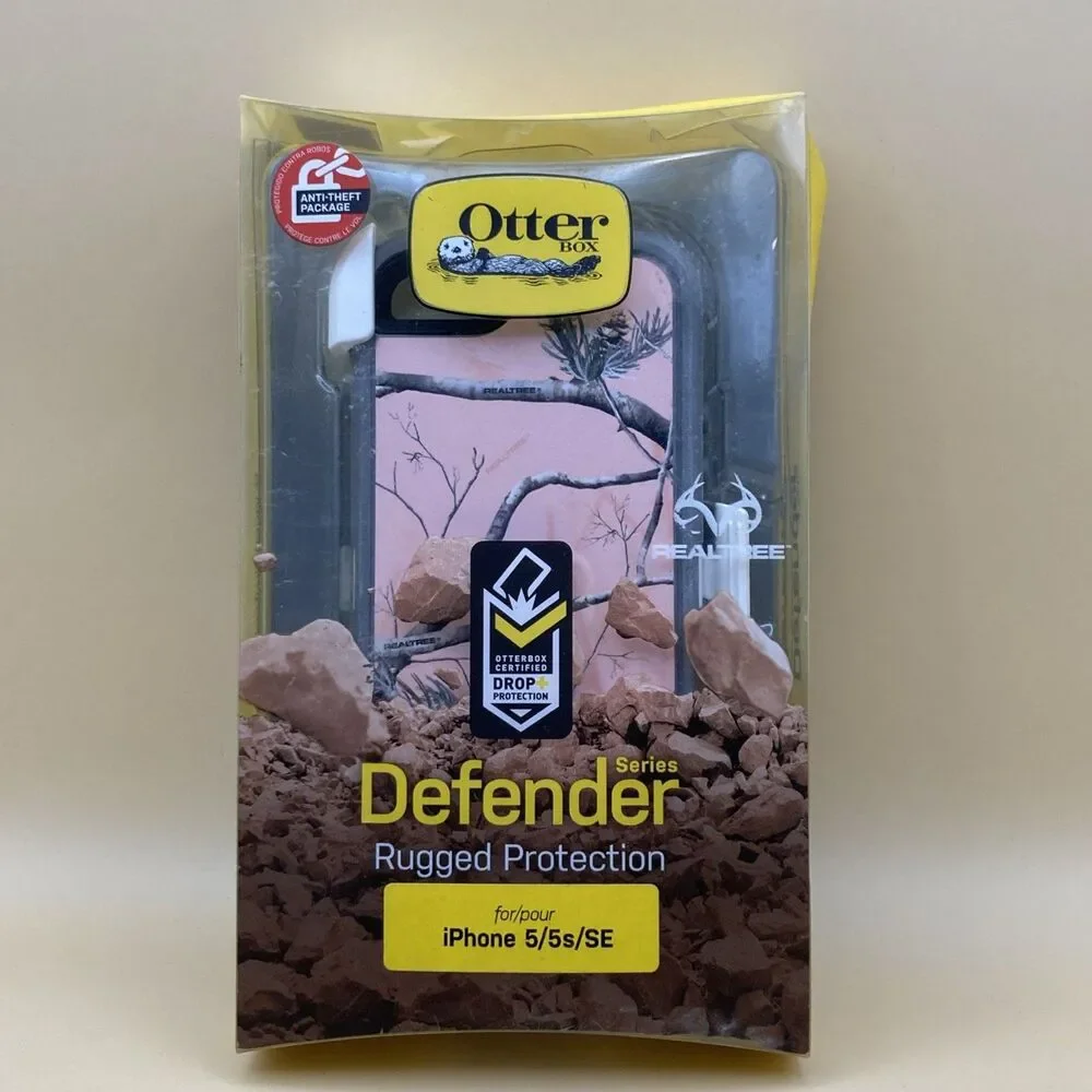 New! Otter Box for iPhone 5 / 5s Case Defender Series Cover RealTree Pink Camo
